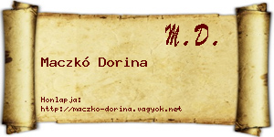 Maczkó Dorina névjegykártya